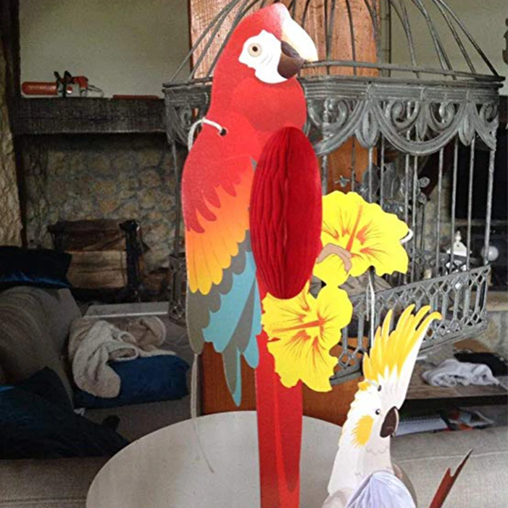 3 шт. летние вечерние бумажные украшения для попугая птицы Гавайская тропическая