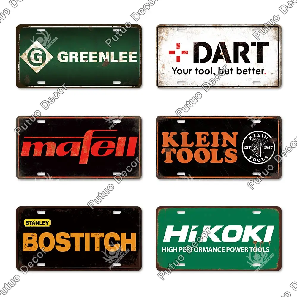 

Decor Tool Brand Vintage License Plate Iron Metal Sign Tin Sign Wall Decor Plaque Garage Man Cave Workshop Club Decoration