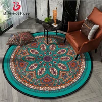 vintage style round carpets for living room green mandala flower pattern rug for bedroom table accessories bedroom rug hand wash