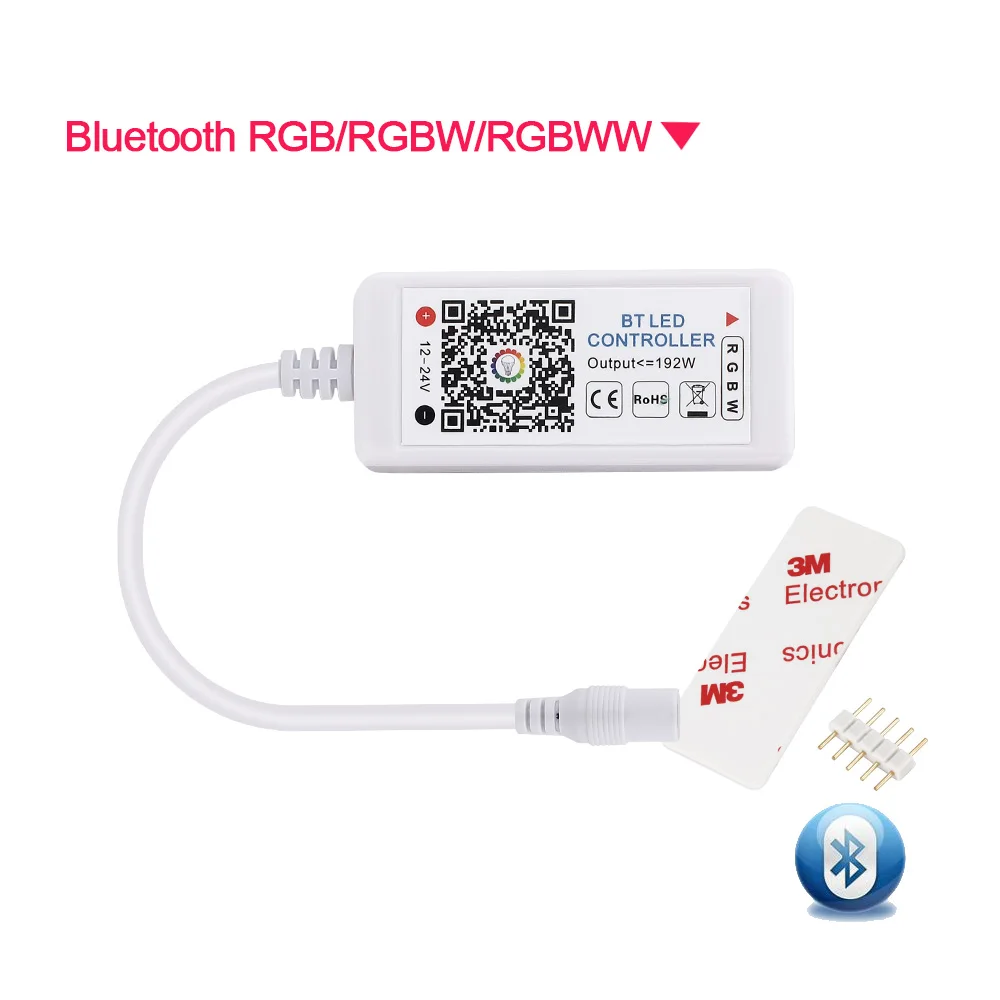 Bluetooth RGB(RGBW) 5 в 12 В 24 В Светодиодная лента Bluetooth/wifi RGB/RGBW/контроллер rgbww Android IOS APP Amazon Alexa Google Magic Home IR управление - Испускаемый цвет: Bluetooth RGB(RGBW)