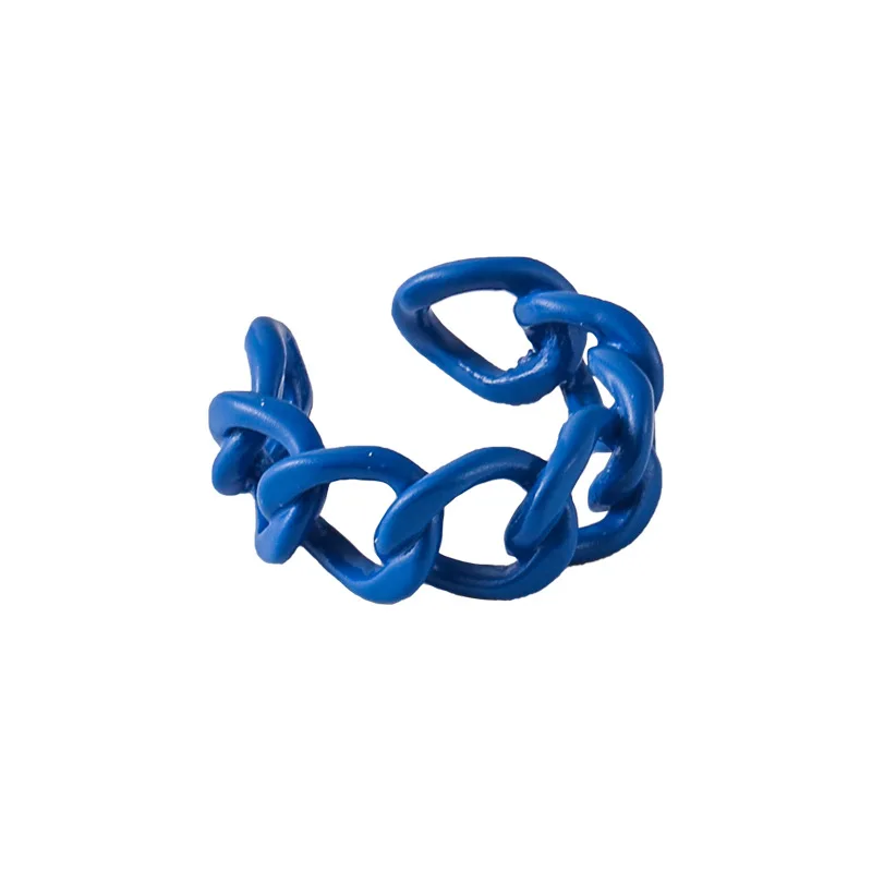 

Blue Flower Rings for Women Korean Fashion Cute Handmade Macaron Finger Rings