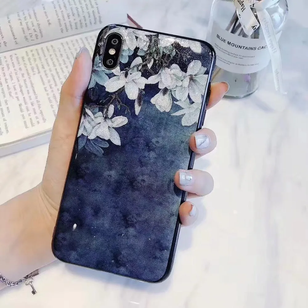 Чехол для телефона с бриллиантовым кольцом и блестящим цветком для Xiaomi mi CC9 E mi 9 SE A3 A2 Lite A1 mi x 2 S max 3 5x 6x note 3 Pocophone F1