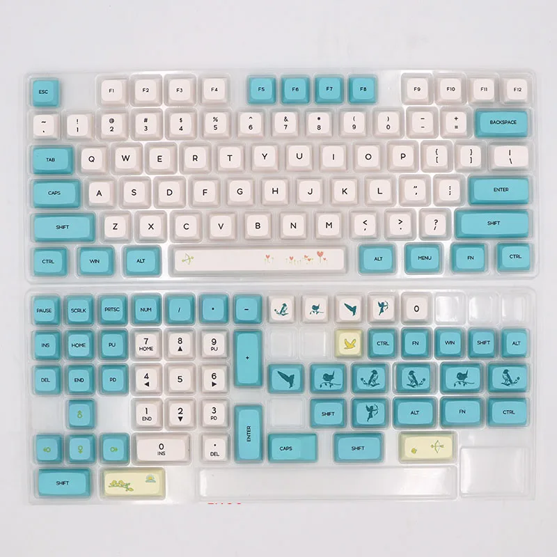 Keypro Chunyang голубой белый Ethermal сублимационные шрифты PBT keycap для проводной USB