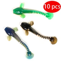 10 pcs 3 colors fishing lure soft tailed worm fishy smell soft fish simulated giant salamander fake bait pencil lure carp bait