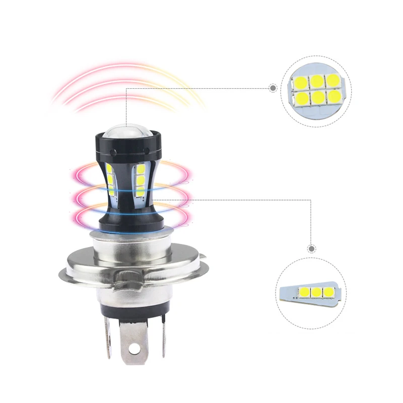 H4 LED Headlights For Auto Motorcycle Truck Boat Tractor Trailer Offroad Working Light SMD 3030 18LED Work Spotlight | Автомобили и