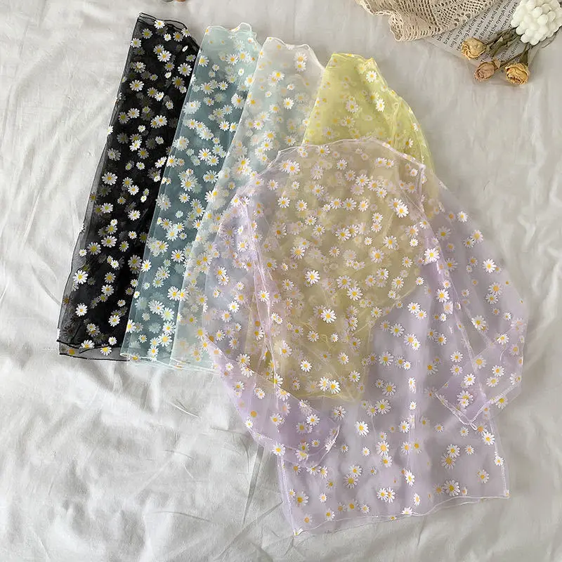 Летний женский сетчатый газовый пуловер базовая футболка с оборками Женская