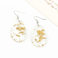 korean acrylic acetate earring drop earrings transparent golden foil earrings women jewelry statement pendant