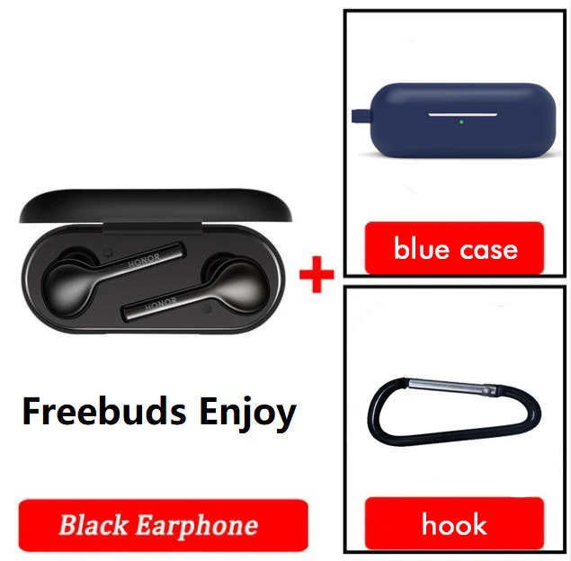 E blk n blue case Huawei FreeBuds Наслаждайтесь freebuds Lite TWS huawei Bluetooth беспроводные наушники 12 часов воспроизведения водонепроницаемый контроль крана - Цвет: E blk n blue case