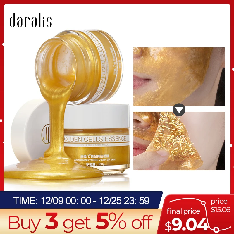 Золотая маска Daralis 100 г для удаления черных точек на лице очищающая поры от