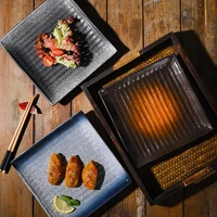 western food plate steak plate household japanese ceramic sushi plate tableware square plate breakfast plate creative flat plate