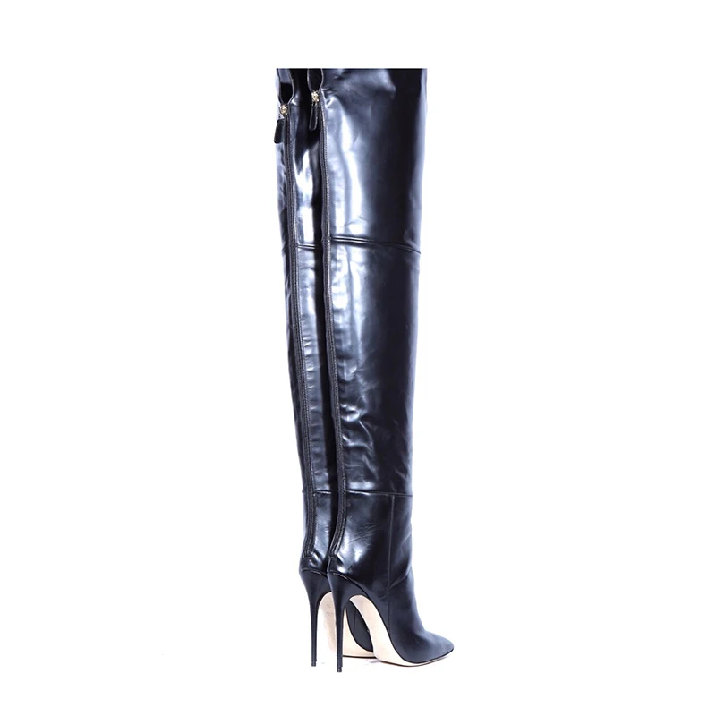 

Dovereiss Fashion Women's Shoes Winter new Pointed Toe Stilettos Heels Sexy Elegant Zipper Over the knee boots new big size 43