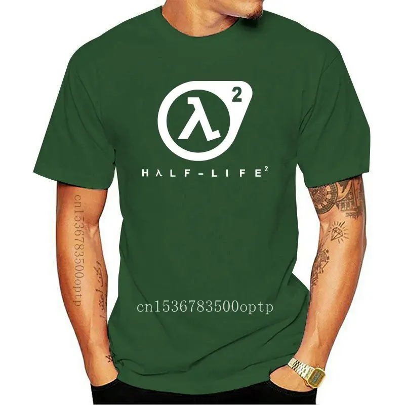 

Новая Черная Мужская футболка с коротким рукавом и логотипом Half Life 2