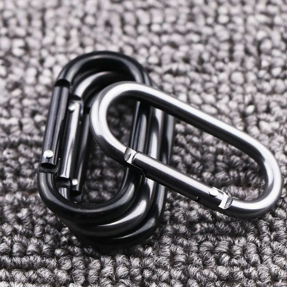 

2020 New Hot Practical Black Oval D-ring Locking Carabiner Clip Aluminum Alloy Buckle Karabiner Camping Climbing Equipment