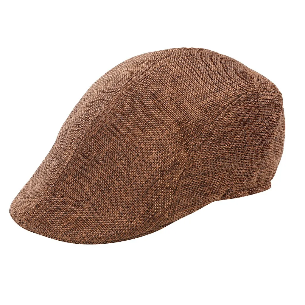 Женский вязаный берет зимний теплый цвета хаки в национальном стиле|Мужская