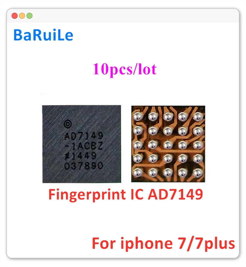 BaRuiLe 10 шт. Замена U10 ic AD7149 Главная Кнопка отпечатков пальцев 25 Pin для iPhone 7 и plus 7P чип