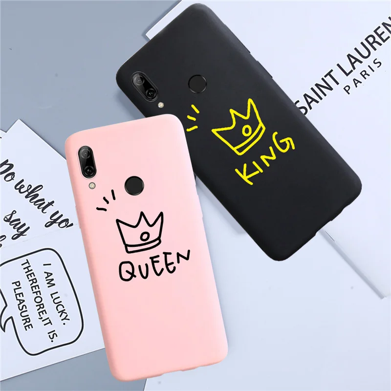 Для Huawei P8 P9 P10 P20 Lite Plus P30 Pro 2017 P Smart 2019 чехол с рисунком King Queen мягкий для Mate 8 9 10 20 X