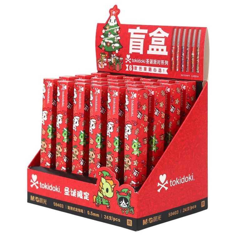 

36 pcs/lot Creative Blind Box Christmas Unicorn Gel Pen Cute black Ink Signature Pens Promotional Gift Office School Supplies