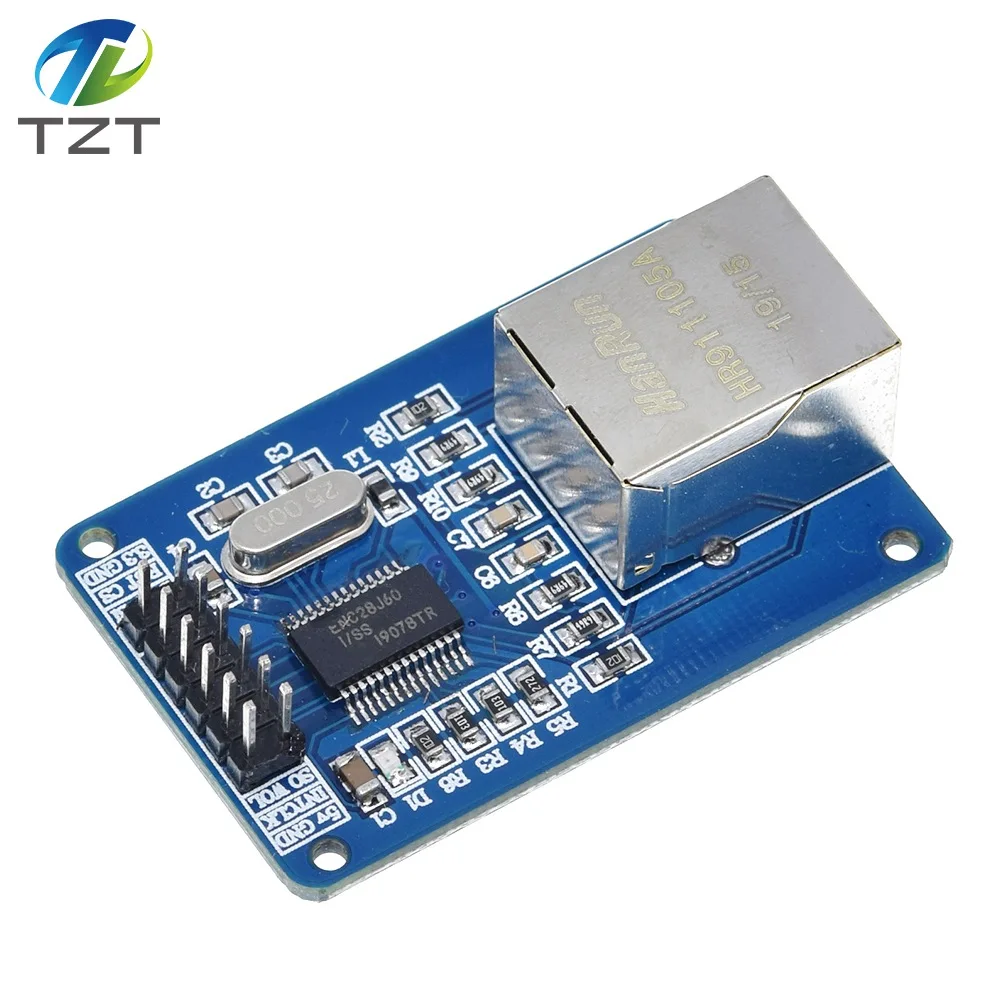 Сетевая плата TZT ENC28J60 LAN Ethernet модуль для arduino 25 МГц Crystal AVR 51 LPC STM32 3 В|module board|module