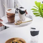 Кружка с когтями в виде милого кота, креативные чашки для завтрака, молока, кофе, чая, индивидуальная кружка для кофе из матового стекла для мужчин, женщин, мужчин, детей, рождественский подарок