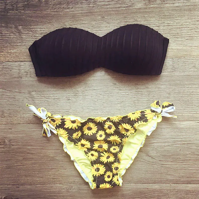 Размера плюс купальник женский с лямкой через шею разные стили бандажные стринги