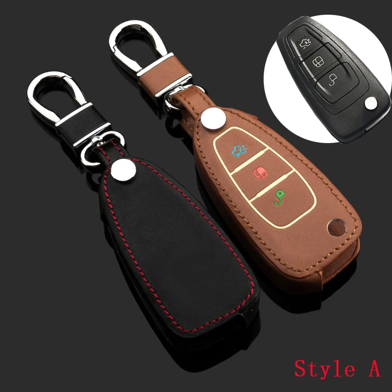 Чехол для автомобильного ключа с 3 кнопками светящийся кожаный чехол держатель