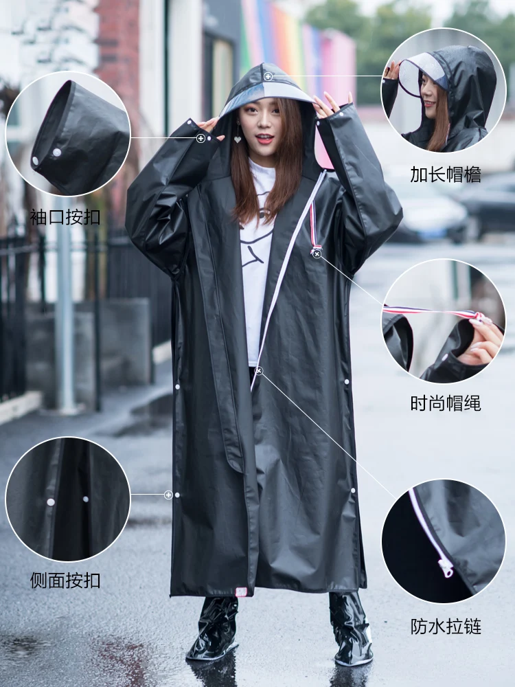 Женский прозрачный непромокаемый плащ-дождевик для мотоцикла водонепроницаемый