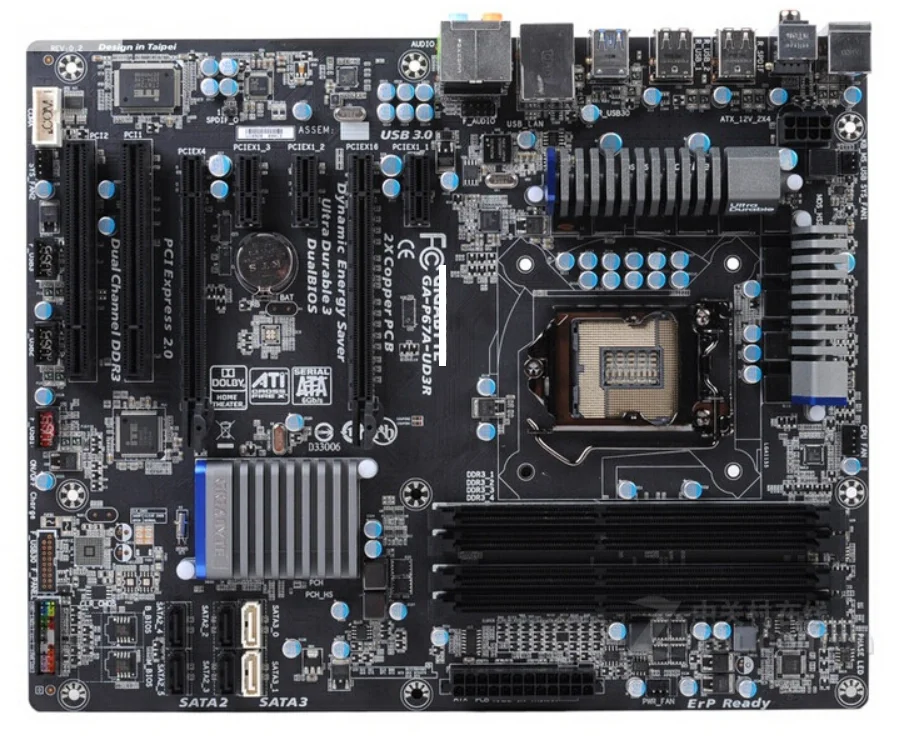 Оригинальная материнская плата для GA-P67A-UD3R LGA 1155 DDR3 I3 I5 I7 cpu 32 Гб USB3.0 P67 десктопная |