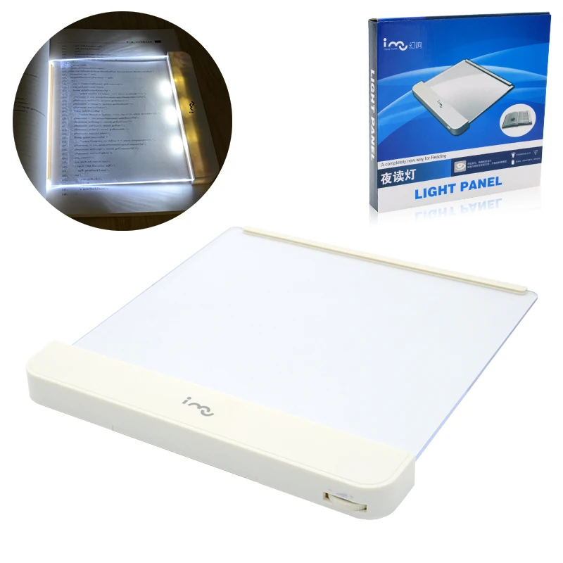 Новая лампа для чтения из ПММА с плоской панелью светодиодная дорожная пластиной