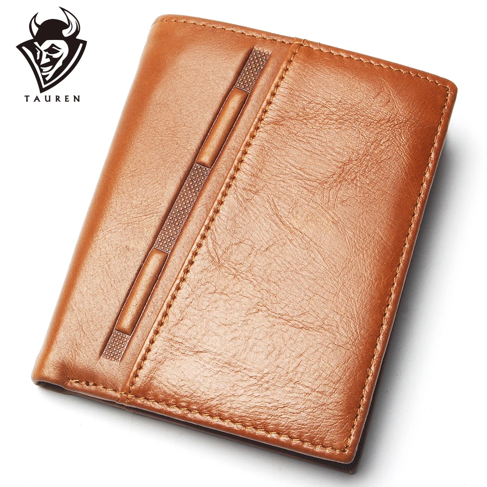 Мужской модный кошелек из натуральной кожи с рельефной прострочкой тонкий