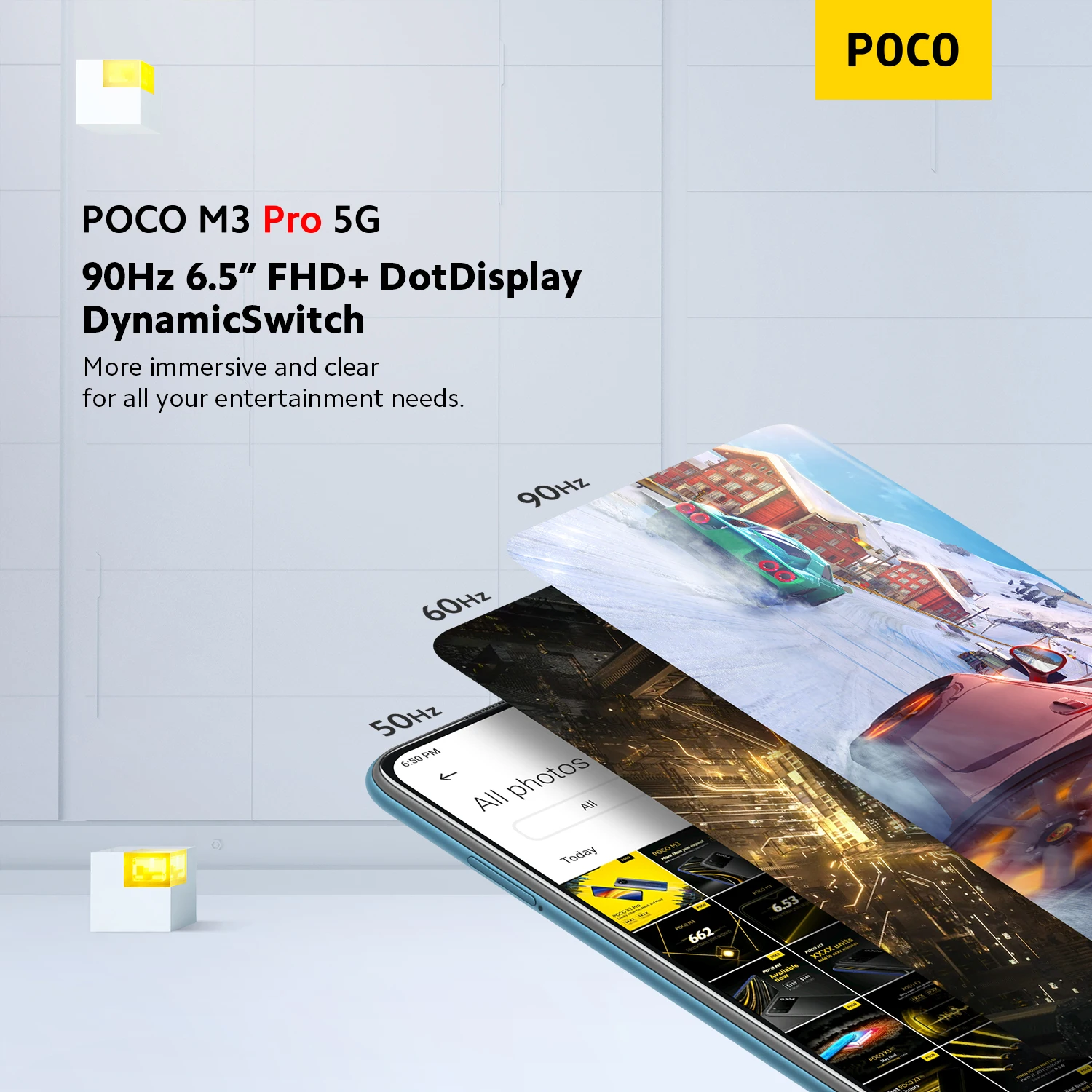 Global Version POCO M3 Pro 5G Smartphone 64GB/128GB 90Hz 6.5”FHD+ DotDisplay 48MP Triple Camera Dimensity 700 Octa Core NFC |