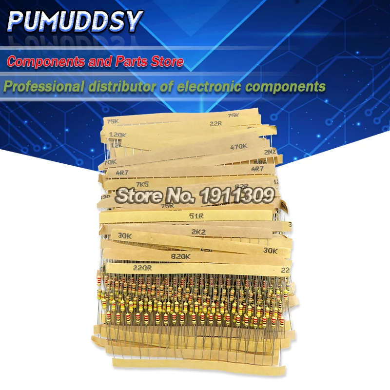 Комплект карбоновых пленочных резисторов 860 шт./лот 1/4 Вт 5% резисторы набор в