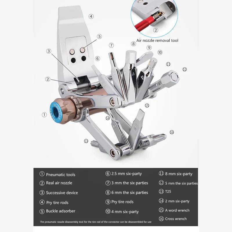 

16 In 1 Bike Repair Tool Kit Wrench Screwdriver Chain Chrome-Vanadium Steel Bicycle Multifunction Tool Bike Accessories