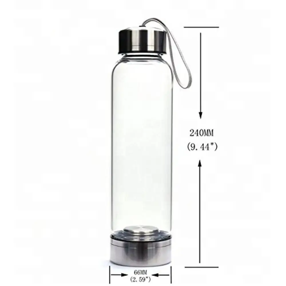

Natural Quartz Gemstone Glass Water Bottle Direct Drinking Cup Glass Crystal Obelisk Wand Healing Wand Bottle with Rope 2021 new
