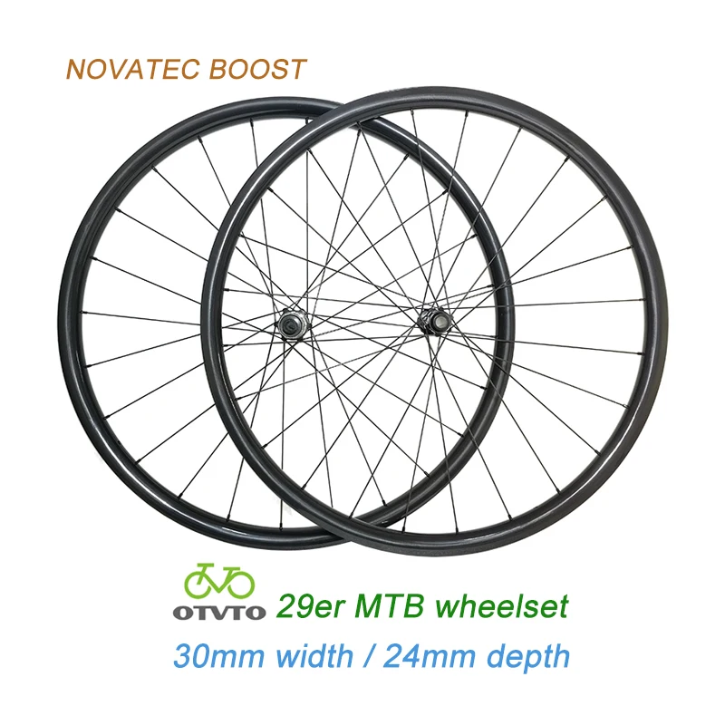 

1210g NOVATEC boost hub 29er mtb carbon wheelset SL 30mm wide 24H Asymmetric cincher tubeless D411CB D412CB 15×110mm 12×148mm