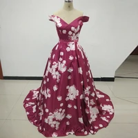 long satin floral prom dresses with pockets a line floor length off shoulder v neck corset back formal party dresses for women