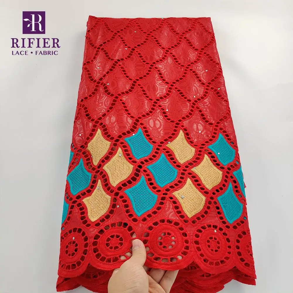 

5 Yards Rhinestones Bazin Riche Lace Fabric For Indian Party Elegant Women Dresses Top Class Embroidery Guipure Lace Materials