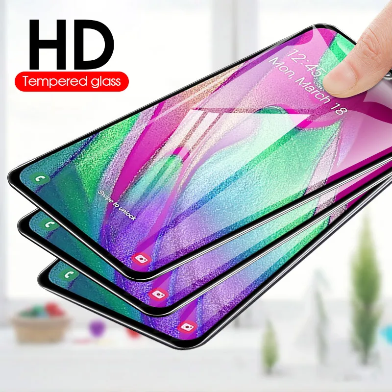 Закаленное цветное стекло с полным покрытием для Samsung Galaxy A9S A6 A8 J4 J6 Plus 2018 A9 A7 a750