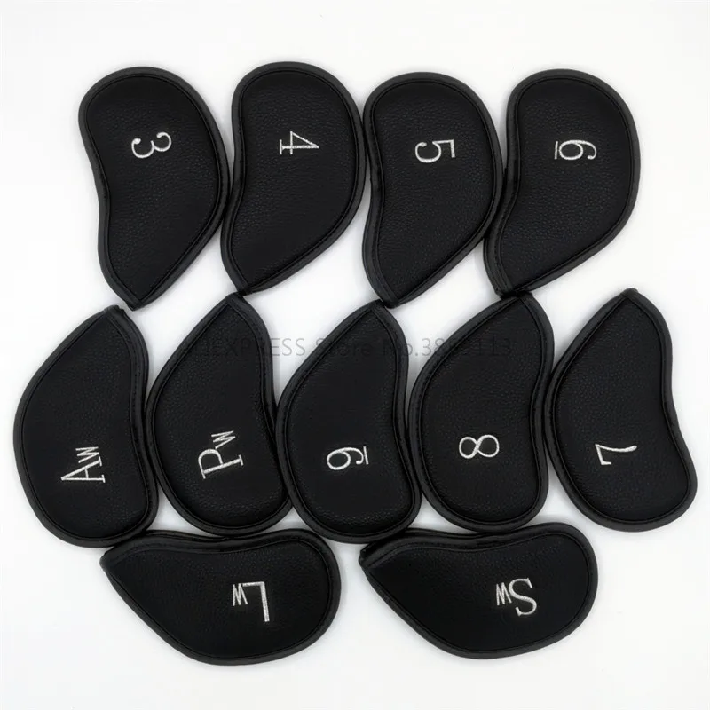 11 шт./лот легкие чехлы на голову для гольфа из искусственной кожи набор железных