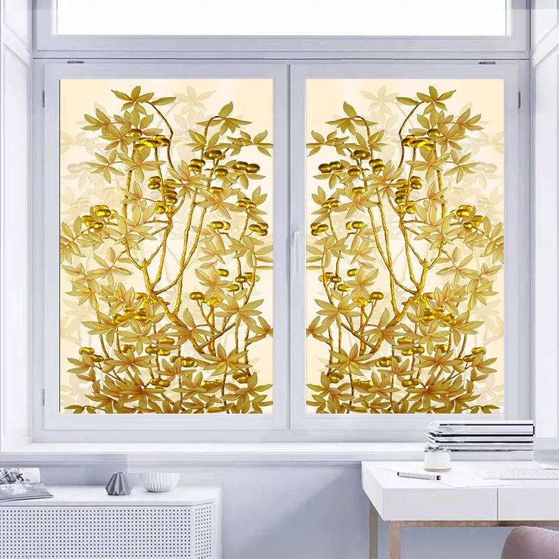 Пленка для окон индивидуального размера наклейки на стекло Арт золотое дерево