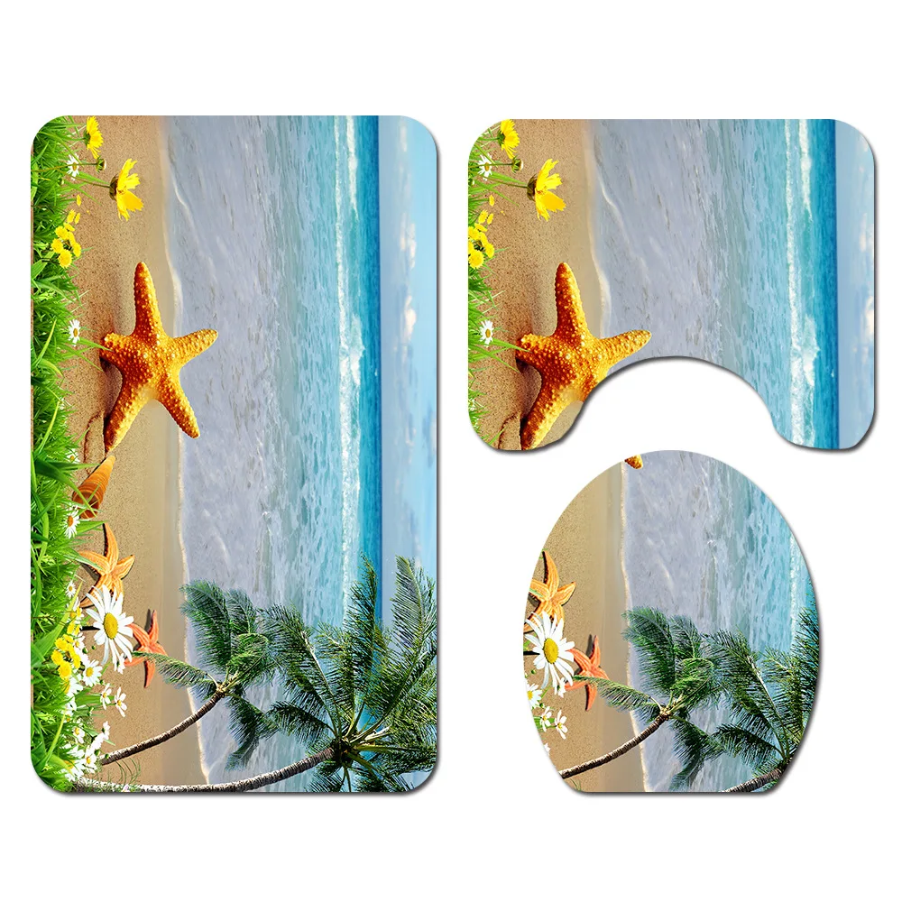 Seaview природный пейзаж Морская звезда 3D занавеска для душа s полиэстер моющаяся