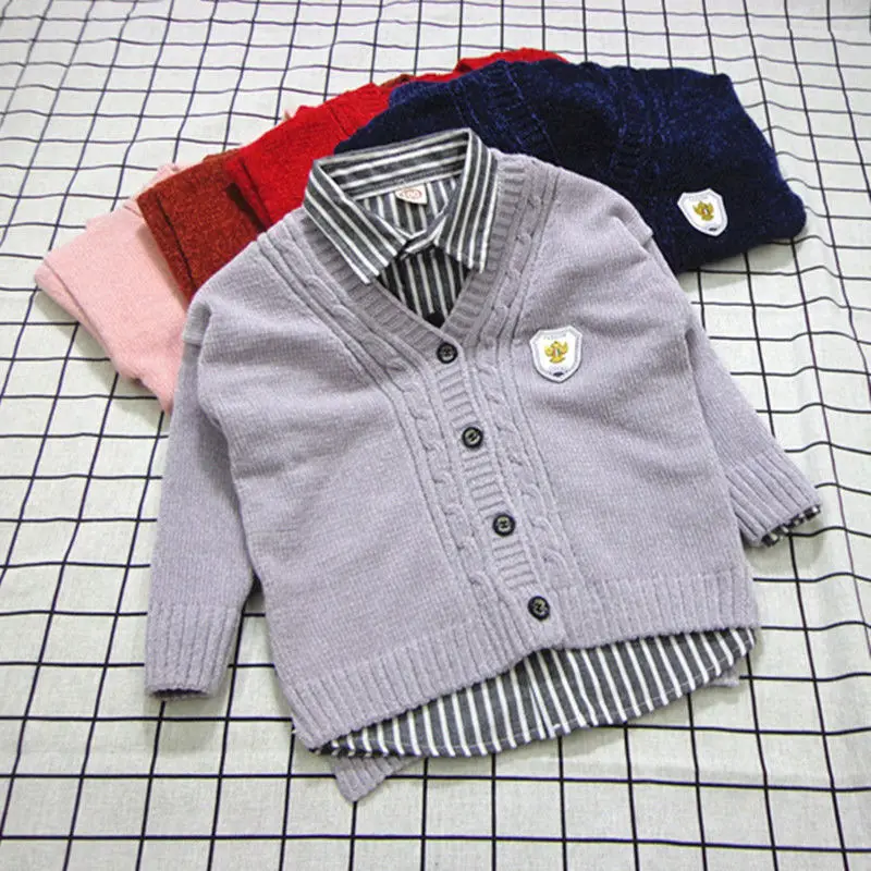 Весна-Осень 2020 вязаный кардиган свитер одежда для маленьких детей Свитера