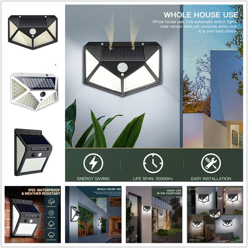 

Solar Led Light Outdoor Solar Light Motion Sensor Waterproof Sunlight Street Lights Solar Powered Wall Lamp Garden Decoration