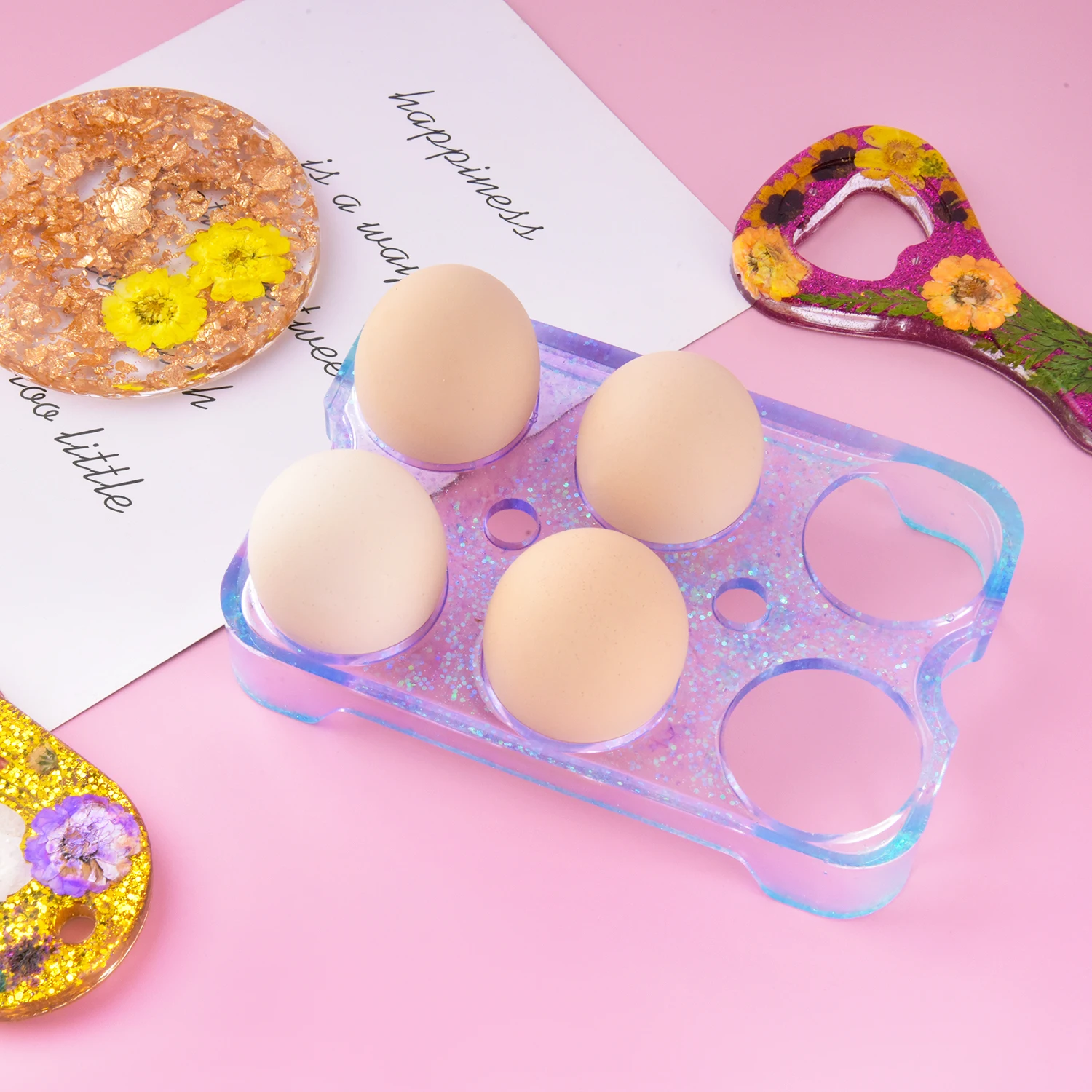 

DIY Epoxy Mold Egg Storage Rack Kitchen Storage Supplies Egg Box Desktop Decoration Silicone Mold