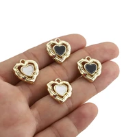 10pcslot kc gold love heart charms hollow geometry alloy pendants for jewelry making diy earrings necklaces accessories