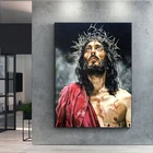 Абстрактные картины на холсте с изображением Иисуса, плакаты и принты, портрет Иисуса на стене, картины для гостиной, украшение для стены