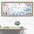 Алмазная 5D картина сделай сам, Набор для вышивки крестиком с оленем, мозаичная вышивка, зимний пейзаж, дерево, Полный Круглый квадратный стразы, ремесла, подарок