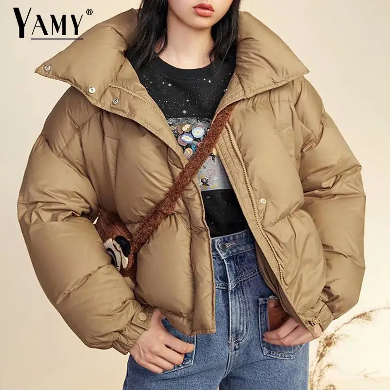 

Женская зимняя пуховая куртка, пуховое пальто, корейская модная дизайнерская куртка, уличная одежда, пузырьковое пальто, элегантные женски...