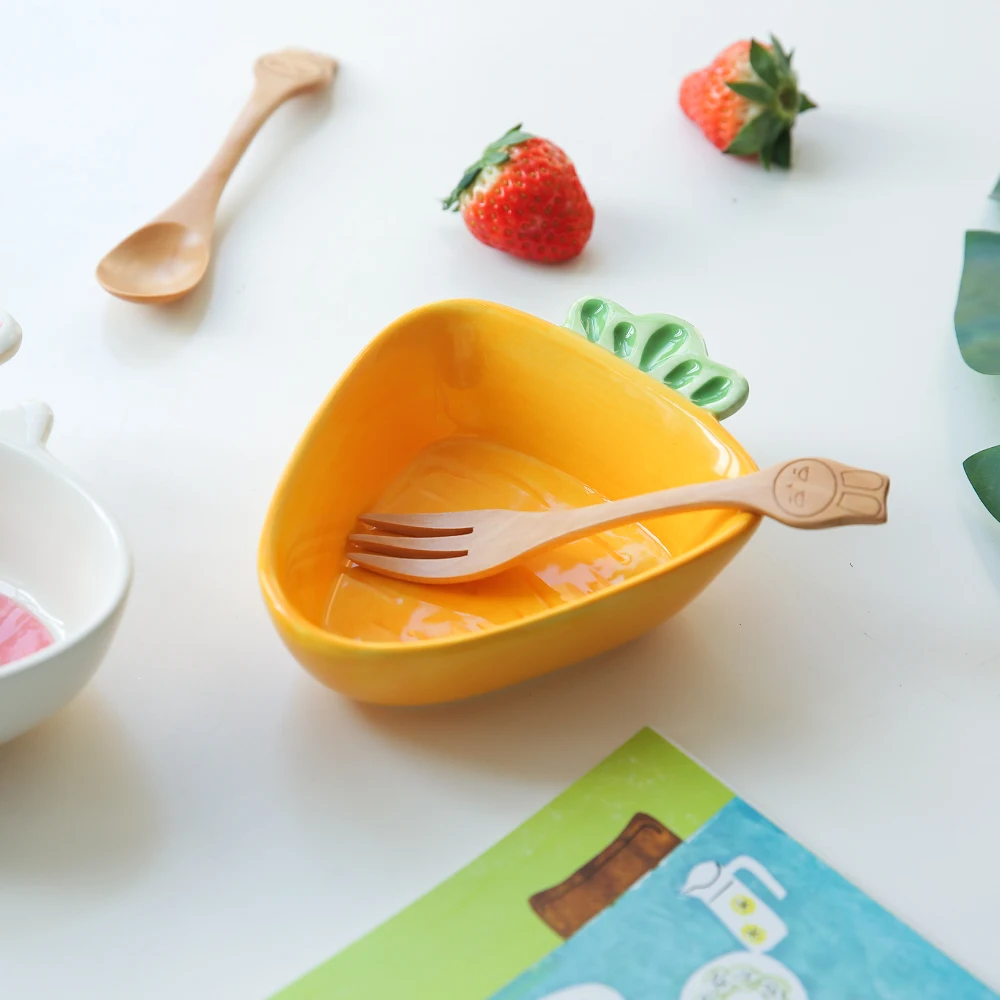 Супермилый кролик с редисом Керамическая Детская дополнительная еда маленького