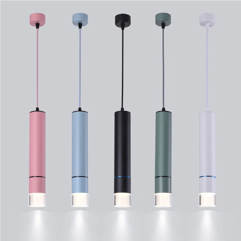 

Dimmable 15w COB LED Pendant LIght tube Pendant Lamp Counte stroe Room Kitchen light fixtures hanglamp luminaire