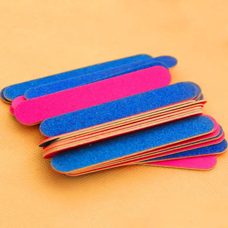 Sandpaper Double Sided Nail File For Gel Nails 180/240 Manicure Nail Pedicure Buffer Wooden Care Tools Polishing Profession